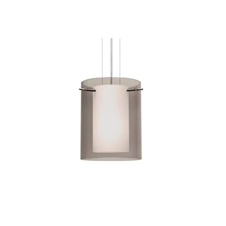 Besa Lighting Pahu 8 Cable Pendant, Trans. Smoke/Opal, Satin Nickel Finish, 1x100W Incandescent 1KG-S00607-SN